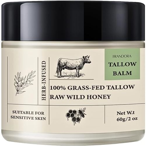 Beef Tallow & Honey Balm – All-Natural Moisturizer Hydrates and Nourishes the Skin, Grass-fed Beef Tallow Honey Balm blend - Ultra-Nourishing Moisturizer for Face, Body & Hands.