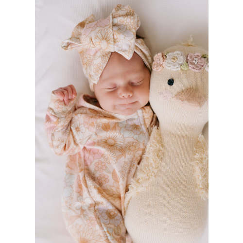 Frill Zip Romper | Pastel Bloom – Little and Fern