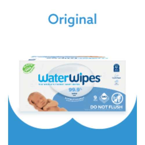 WaterWipes Plastic-Free Original Baby Wipes, 99.9% Water Based Wipes, Unscented & Hypoallergenic for Sensitive Skin, 60 Count (Pack of 12), Packaging May Vary