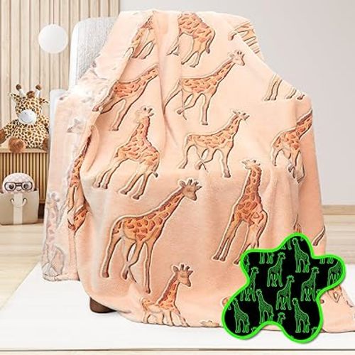 Giraffe Blanket Glow in The Dark Animal Blanket for Kids Girls Birthday Presents Toys