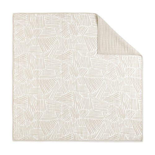 babyletto Oat Stripe Quilt In 3-Layer Muslin Cotton | Wayfair
