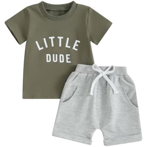 Toddler Baby Boy Summer Outfit Short Sleeve T Shirt Top Casual Shorts Set Infant Newborn Clothes Set 6 12 18 24 Month
