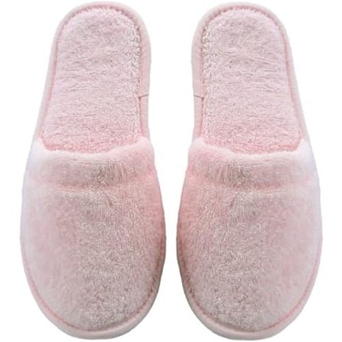 Arus Womens Turkish Terry Cotton Cloth Spa Slippers One Size Fits Most, Pink, 6-9.5 Wide Women