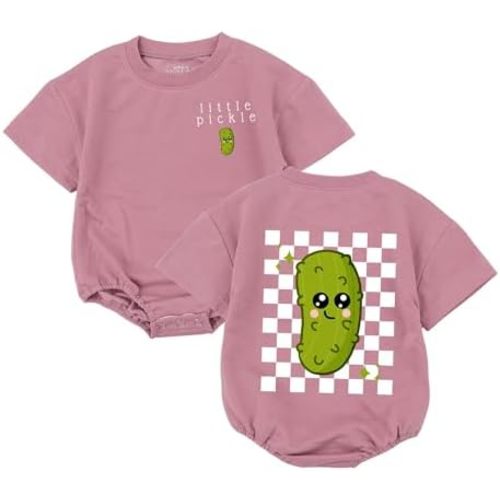 Little Pickle Baby Romper - Newborn Pickle Boy Girl Outfit Vegan Infant Sweatshirt Vegetable Clothes Shower Gift