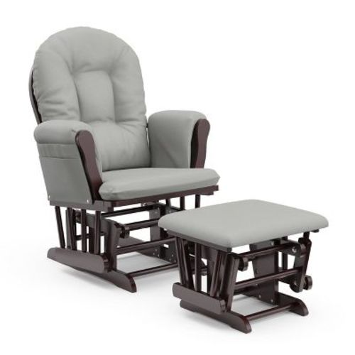 Storkcraft Hoop Glider Nursery Rocking Chair And Ottoman - White Frame/gray Fabric