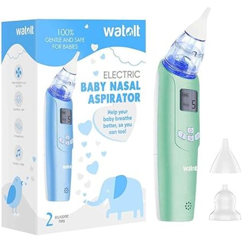 Baby Nasal Aspirator - Electric Nose Suction for Baby - Automatic Booger Sucker for Infants - Battery Powered Snot Mucus Remover for Kids Toddlers