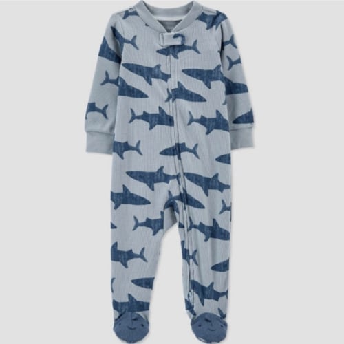 Baby Boys' Shark Footed Pajamas - 3 Months