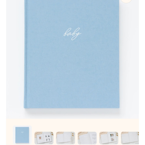 Linen Baby Book - Blue