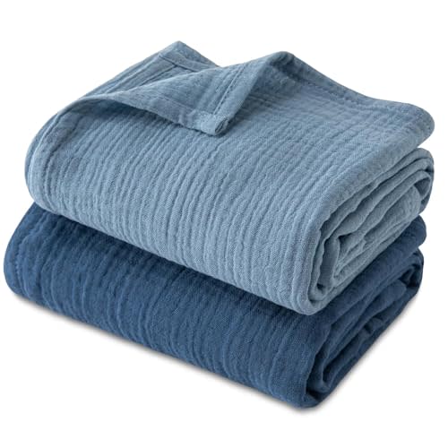 GLLQUEN BABY Muslin Swaddle Blankets, 2-Pack Neutral Receiving Blanket Swaddling for Newborn Boys and Girls, Breathable Swaddle Wrap for Infant, Baby Essentials, Registry & Gift, 40 x 38 inches