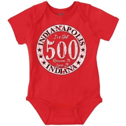 Brisco Brands 500 Reasons to Love Indianapolis IN Baby Romper Boys or Girls