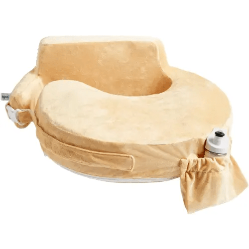 My Brest Friend Super Deluxe Nursing Pillow - Enhanced Comfort & Ergonomic Breastfeeding Pillow for Ultimate Support For Mom & Baby - Adjustable and with Handy Side Pocket, Gold