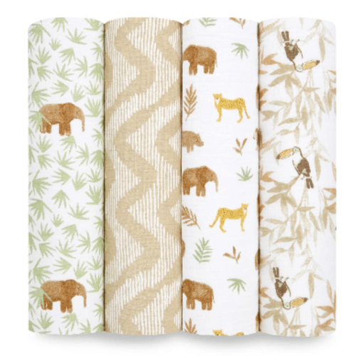 Tanzania Cotton Muslin Swaddles 4pk | aden + anais