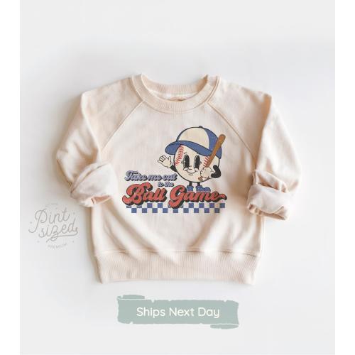 Baseball Kids Shirt - Take Me Out To The Ball Game Day Sweatshirt - Retro Baseball Tee - Cute Baseball Toddler Shirt