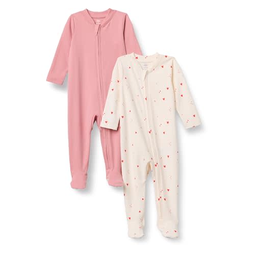 Amazon Essentials x Sofia Grainge Unisex Babies' Cotton Footed Sleep and Play Bodysuit, Pack of 2