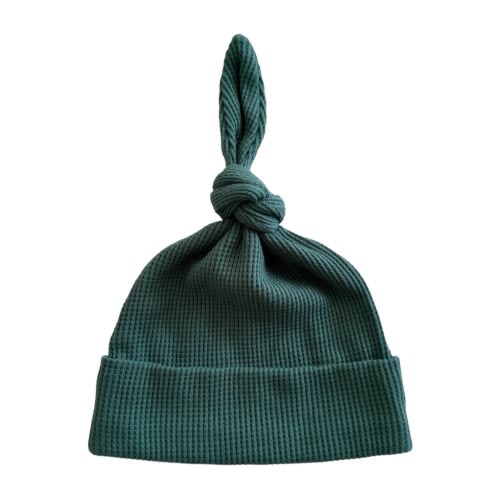 organic waffle knot beanie - spruce