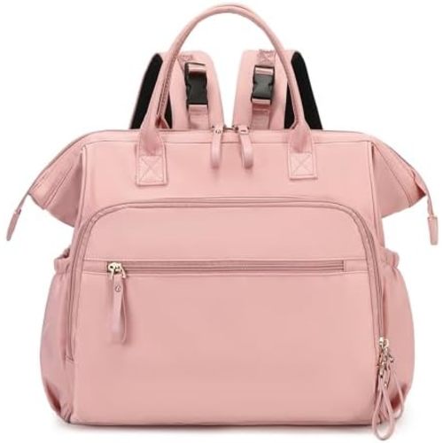 Convertible Diaper Bag Tote, Wide Open Top 14 Pockets Nappy Changing Backpack with Stroller Buckle, Water-resistant