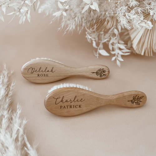 Personalized Wooden Baby Brush