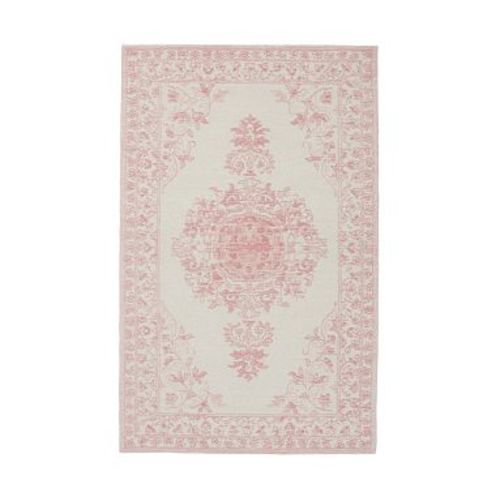 Monique Lhuillier Carved Medallion Rug , 5x8 , Blush