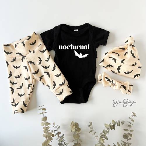Nocturnal baby, Bat outfit for baby, Halloween bat outfit, Halloween coming home outfit, Fall outfit baby, Gender neutral halloween