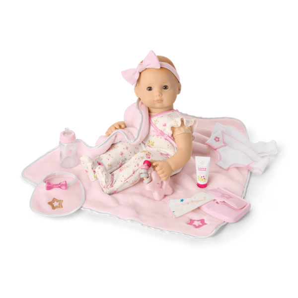 Bitty Baby® Doll #6 with red hair Care & Play Set
