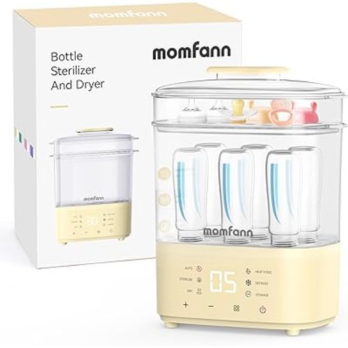 Bottle Sterilizer and Dryer, 8-in-1 Electric Steam Sterilizer for Baby Bottles, Baby Items & Breast Pump Accessories (Yellow)