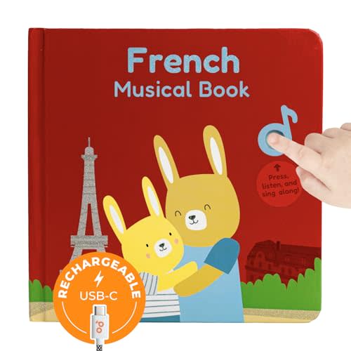 Cali's Books French Nursery Rhymes | New Rechargeable Sound Books | Sound Book for Toddlers 1-3 | Bilingual Books for 1 Year Old | | French Baby Book