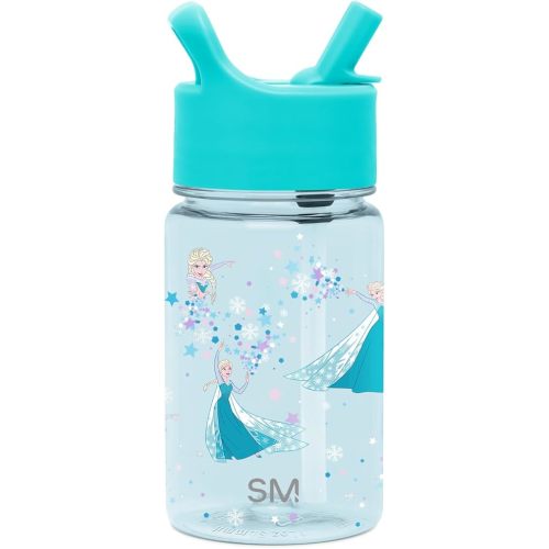 Simple Modern Disney Frozen Kids Water Bottle Plastic BPA-Free Tritan Cup with Leak Proof Straw Lid | Reusable and Durable for Toddlers, Girls | Summit Collection | 12oz, Frozen Elsa's Snowflake