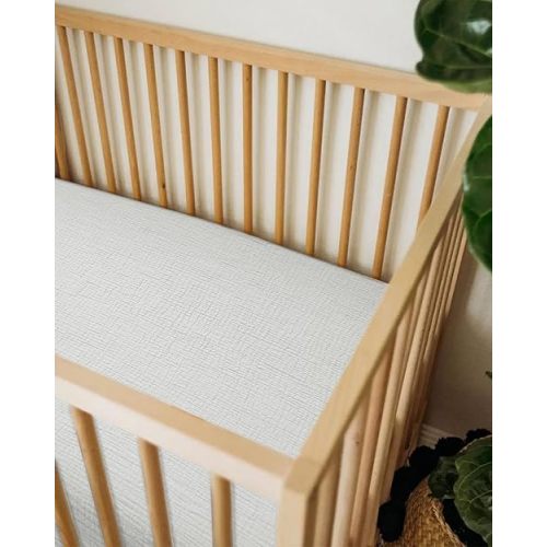 Crib Sheets for Boys Girl, Fitted Baby Toddler Bed Sheets 28" x 52", Neutral Muslin Cotton Crib Mattress Bedding Soft and Breathable Comfort (White)