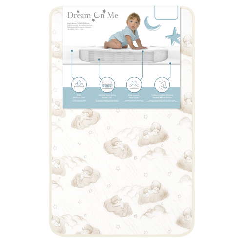 Dream On Me 2-In-1 Breathable Mini/Portable Crib Innerspring Mattress, 28"x24"x3