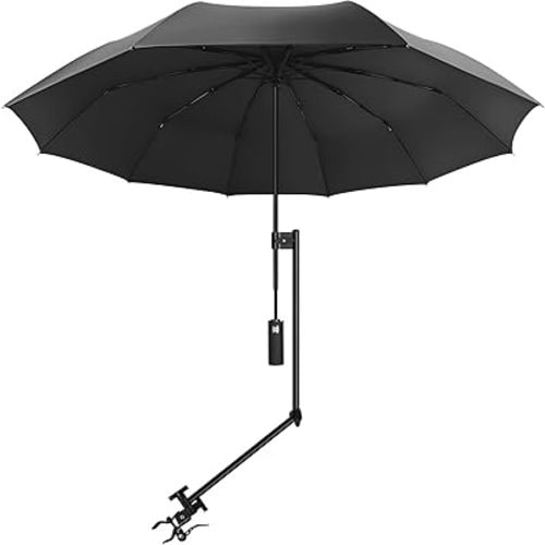 UPF 50+ UV Protection Beach Umbrella with Adjustable Universal Clamp for Beach, Golf, Backyard Activities