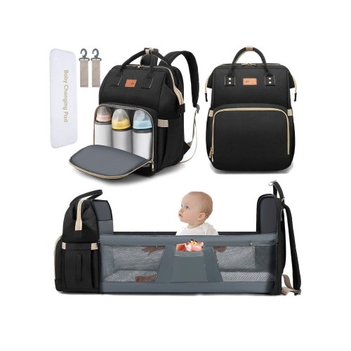 Debug 30L Dual Baby Diaper Bag Backpack - Black