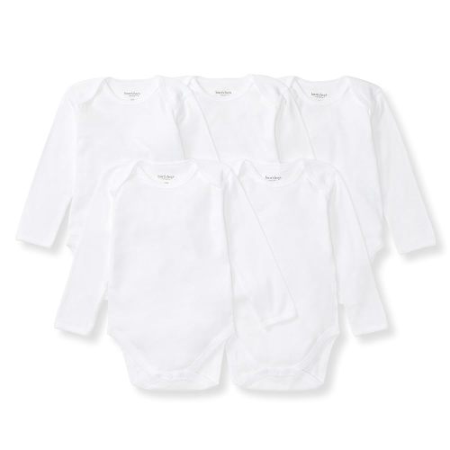 Burt's Bees Baby Unisex Organic Cotton Short and Long Sleeve Bodysuits, 5-Pack