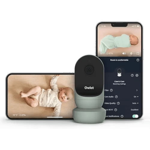 Owlet Cam Smart Video Baby Monitor with Video Camera and Audio - Secure Wifi, 1080p Night Vision, Customize Cry, Sound and Motion Alerts, 2-way audio, Mounting kit