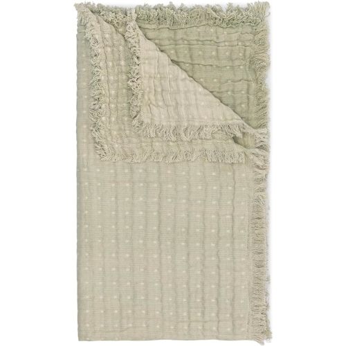 Crane Baby Multi-Layer Muslin Baby Blanket, 100% Cotton Baby Blankets, Sage Green Ombre Design, Nursery Swaddling Blankets for Newborns, 30" x 40", Warm and Breathable Stroller Blankets for Babies