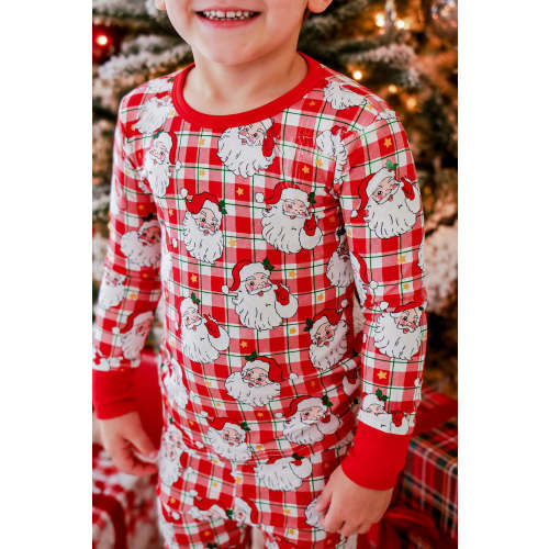 Christmas Bamboo Two-Piece Pajama Set in Cozy Claus | Caden Lane