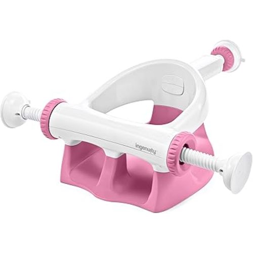 Ingenuity My Bath Seat for Sit-Up Baby Bathing, Sure & Secure Suction Cups, ASTM Safety Tested & Approved, Backrest for Assisted Sitting, Easy Setup & Storage, Pink