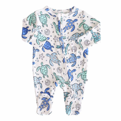 Sea Turtle Splash Zipper Footie