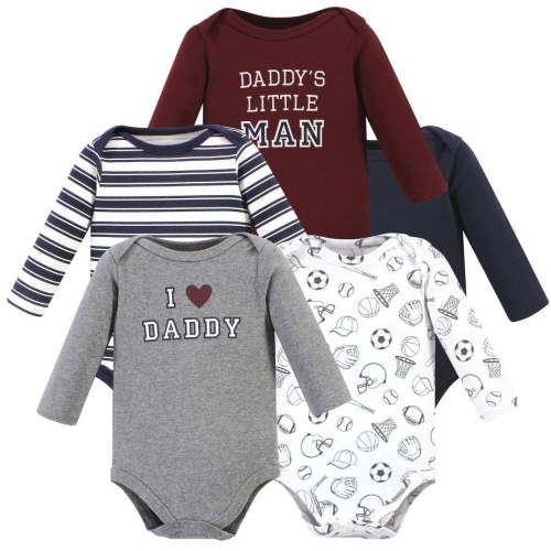 Hudson Baby Cotton Long-Sleeve Bodysuits, 5-Pack, Newborn- 24 Months