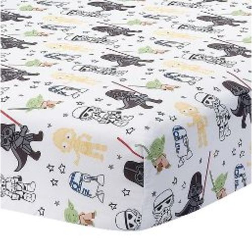 Lambs & Ivy Star Wars Classic Fitted Crib/Toddler Sheet - Yoda/Darth Vader