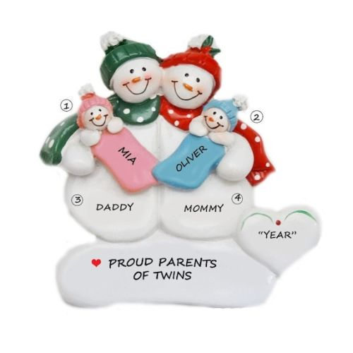 Personalized Family With Twins Proud New Parents of Twins Ornament Proud New Grandparents of Twins Ornament - Etsy