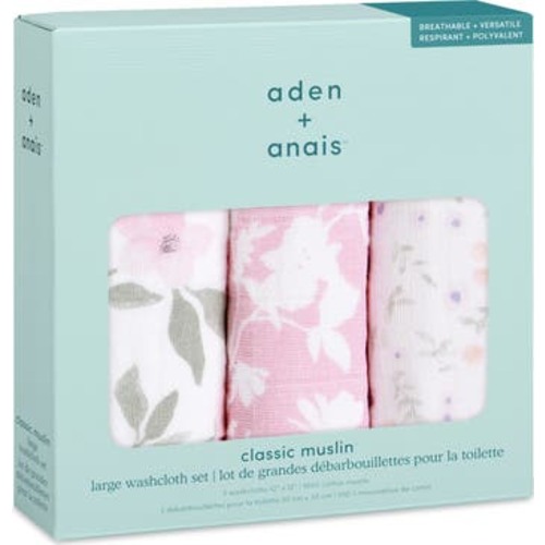 3-Pack Assorted Cotton Muslin Washcloth Set