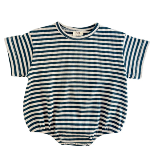 Steel Blue Stripe / Organic Ribbed T-Shirt Bubble – SpearmintLOVE