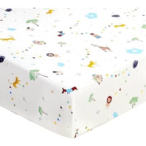 UOMNY Crib Sheet,Boys Girls Crib Sheets Baby Sheet for Standard Crib and Toddler Mattresses Nursery Bedding Sheet Crib Mattress Sheets for Boys and Girls 1 Pack Toddler Sheet