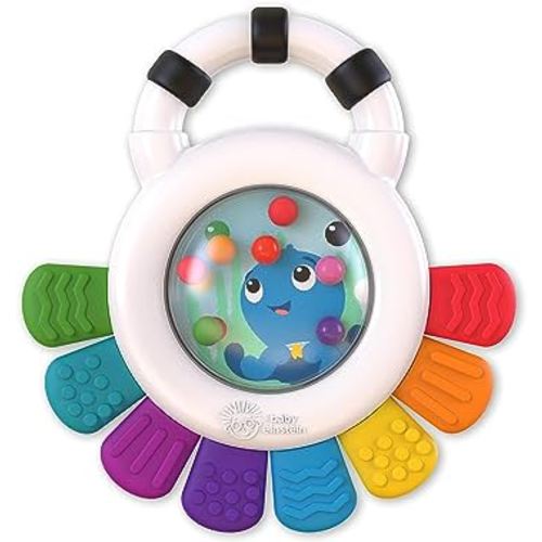 Baby Einstein Outstanding Opus The Octopus Sensory Rattle & Teether Multi-Use Toy, BPA Free & Chillable, 3 Months & up, Multicolored