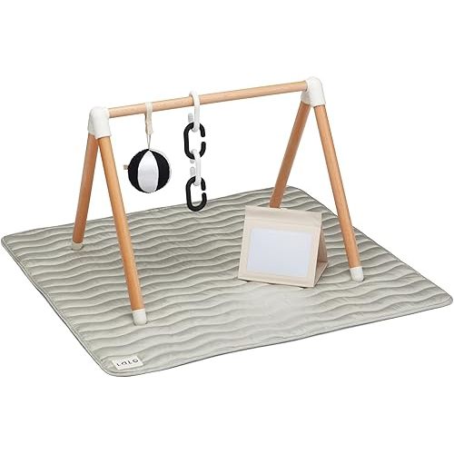 Lalo Baby Gym & Playmat for Babies and Toddlers - Eco-Friendly Sage Playmat - Baby Gym & Accessories is Easy to Assemble & Clean - Go from Tummy Time to Story Time