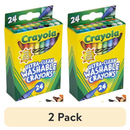 (2 pack) Crayola Ultra-Clean Washable Crayons, 24 Ct, School Supplies for Kids, Art Supplies, Gifts for Kids