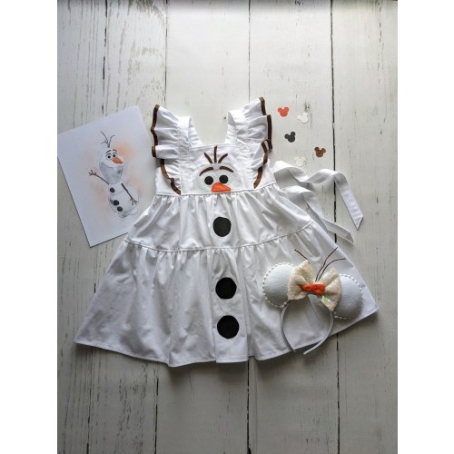 Girls Olaf Twirl Dress, Olaf inspired dress by Frozen, snowman dress, Everyday princess dress up sizes 12/18m, 2T-8 girls