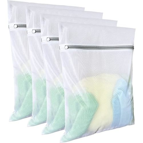 Laundry Bags Mesh Wash Bags(4Pcs,16 x 20 Inches),delicate laundry bag for College,Dorm,Storage