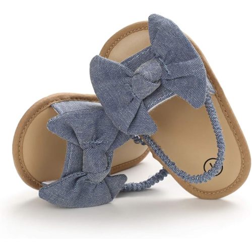 COSANKIM Infant Baby Girls Summer Sandals with Flower Soft Sole Newborn Toddler First Walker Crib Dress Shoes