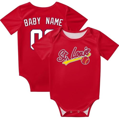 KREDE Baby Clothes Unisex Bodysuit Personalized Custom Baby Name Number for Boy Girl